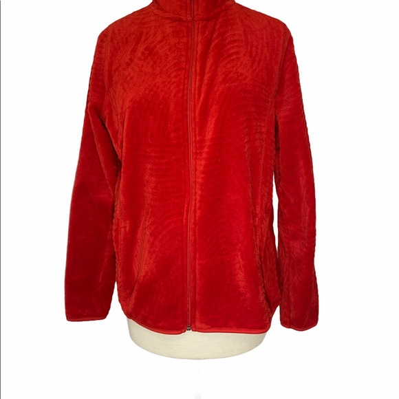 Women's IB Diffusion Fleece Red Zip-up sweater - Picture 1 of 8